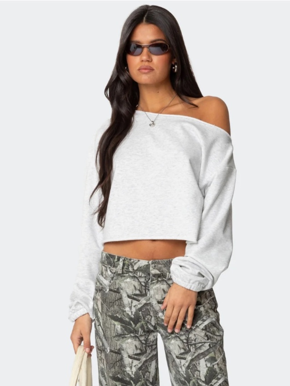 Aveline Off Shoulder Lightweight Sweatshirt Size XS - Picture 2 of 7